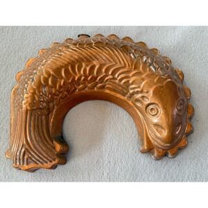Vintage Made in England Copper Fish Mold Tin Lined 10" Jelly Aspic Wall Decor